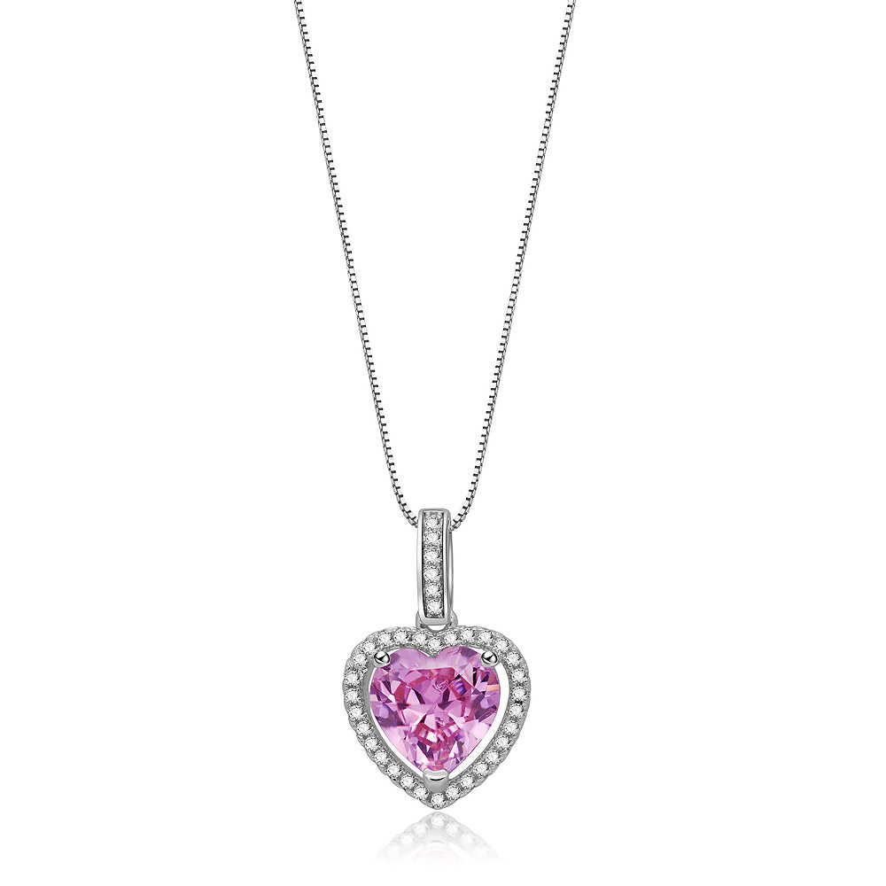 Glow Pink Heart Necklace